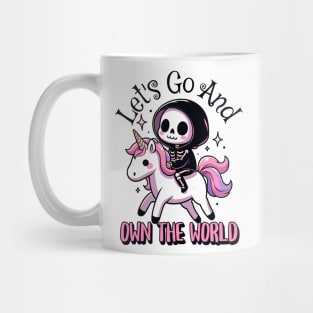 Let's Go& Own The World Cute Grim Reaper Mug